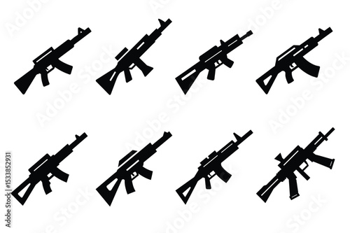 Assault Rifles A Collection of Weapon Silhouettes