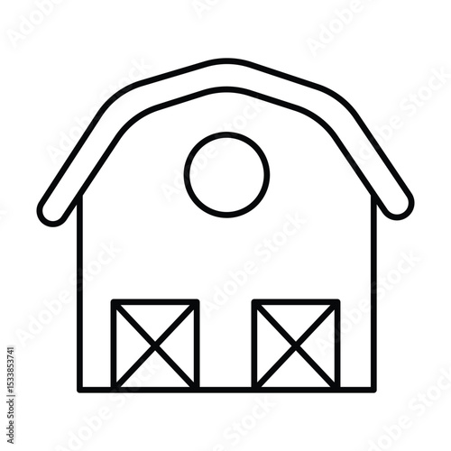 Barn thinline icon , vector, pixel perfect, illustrator file 

