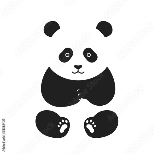 Cartoon panda character with a playful expression against a simple white background