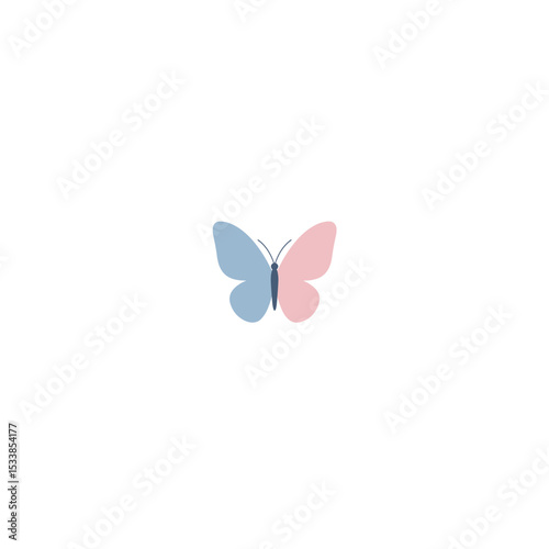 Delicate butterfly gracefully fluttering over a vibrant garden scene with flowers