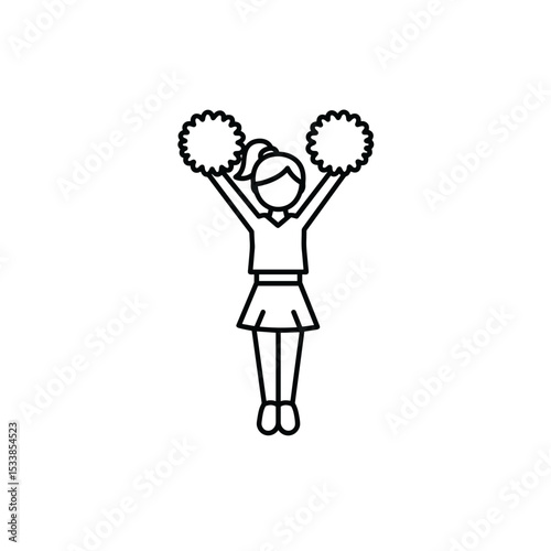 Cheerful cheerleader holding pom-poms in a dynamic pose  