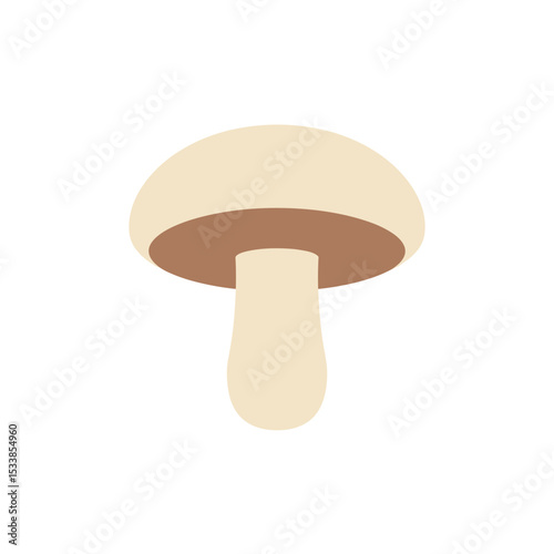 A whimsical mushroom illustration on a plain background, showcasing its unique shape and color
