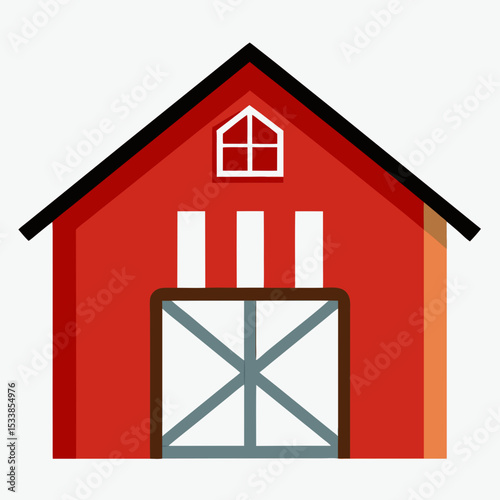 "Livestock Barn Vector | Generative AI & Linocut Silhouette Farm Design"