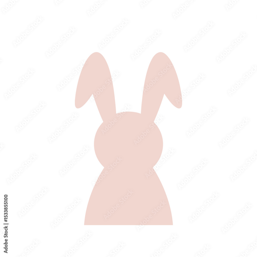 Obraz premium Playful bunny illustration with soft colors, set against a minimalist background