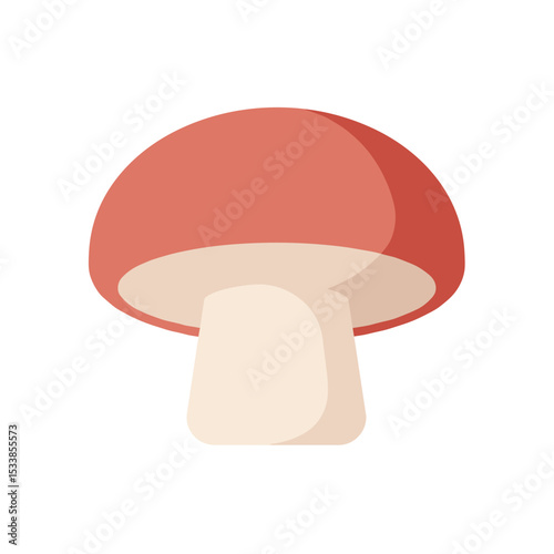 Abstract illustration of a mushroom with soft curves and a light background