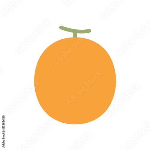 Vibrant orange pumpkin with green stem set against a plain white background