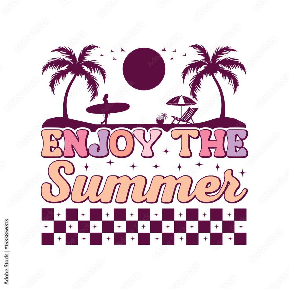 Obraz premium Enjoy the summer.Beach t shirt design.