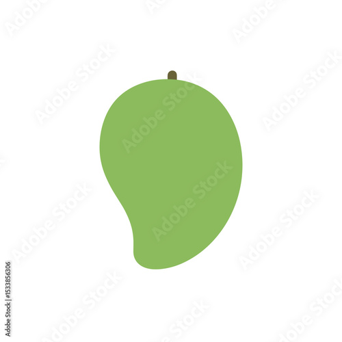 Vibrant green pear with a smooth texture, set against a plain white background