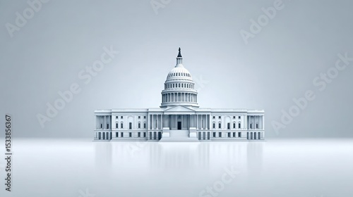Wallpaper Mural Minimalist White Capitol Building Model on Light Background Torontodigital.ca