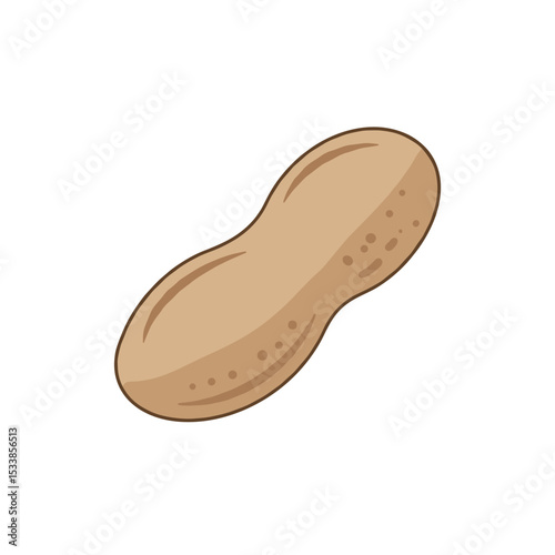 A detailed illustration of a peanut showcasing its unique shape and texture