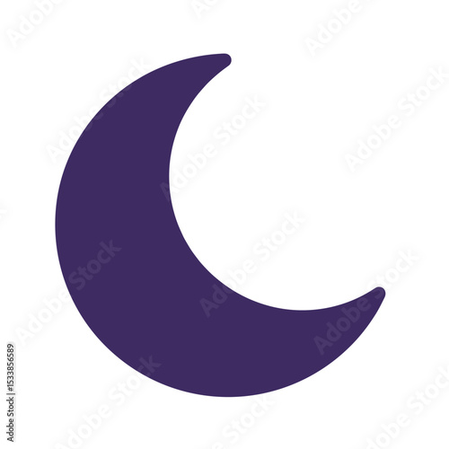 A serene night sky with a crescent moon illuminating a calm landscape at dusk