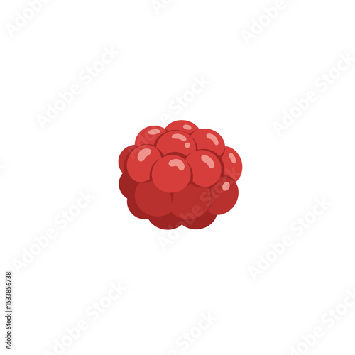 Colorful animated raspberry cluster with playful design against a simple background