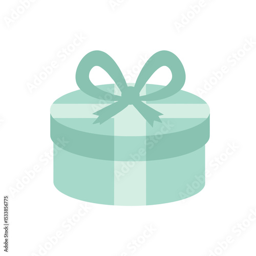 A beautifully wrapped gift box on a table, surrounded by festive decorations and lights
