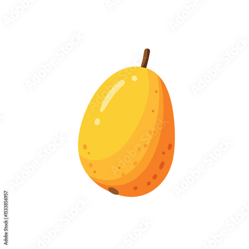 Bright and vibrant mango with a smooth texture, set against a clean white background