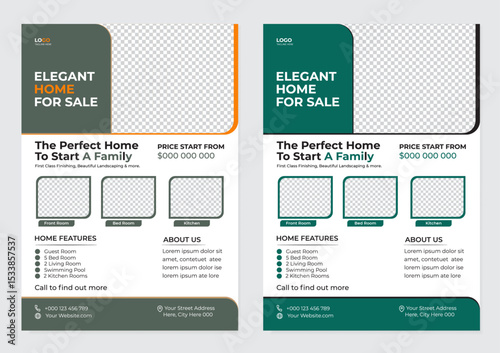  Elegant Real estate flyer design layout