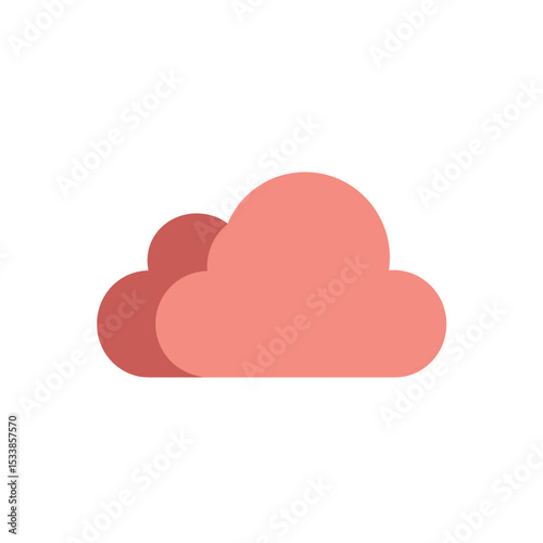Soft pink and coral clouds floating in a bright blue sky, creating a serene atmosphere