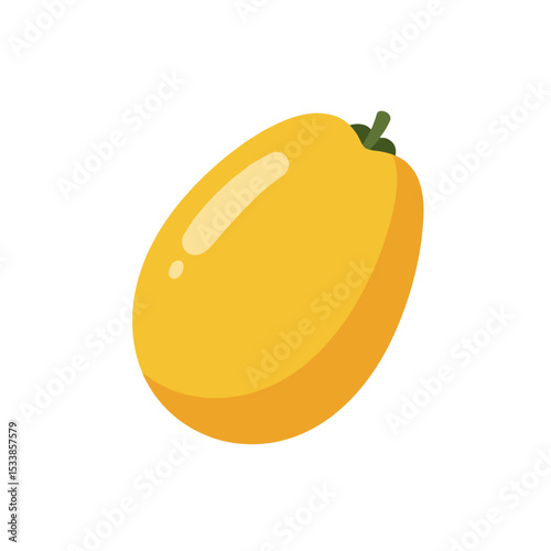 Vibrant mango illustration with a tropical background, showcasing freshness and vitality
