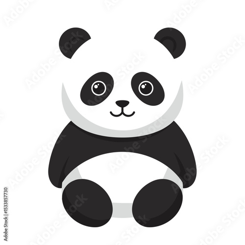 Cute cartoon panda illustration with a simple background, ideal for children's media