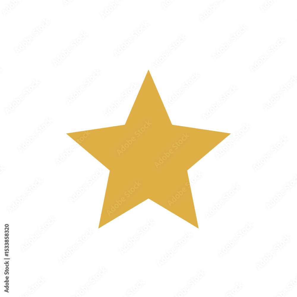 Bright yellow star on a white background, ideal for design and decoration use Bright yellow star on a white background, ideal for design and decoration use