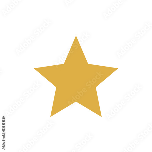 Bright yellow star on a white background, ideal for design and decoration use