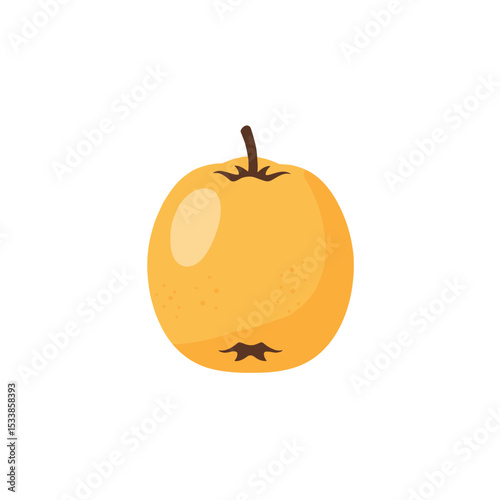 Bright yellow apple illustration with a simple white background, ideal for food-related designs