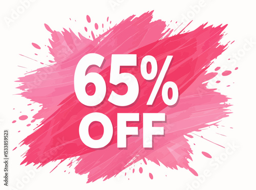 sixty-Five Percent Off Sale Bursting Graphic Design