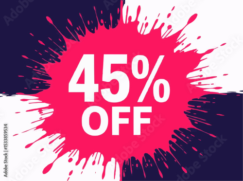 Forty-Five Percent Off Sale Bursting Graphic Design