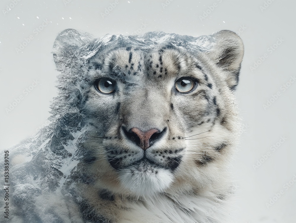 Fototapeta premium portrait panthère de neiges
