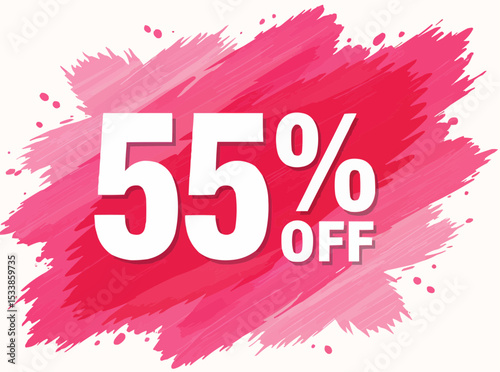 Fifty-Five Percent Off Sale Bursting Graphic Design