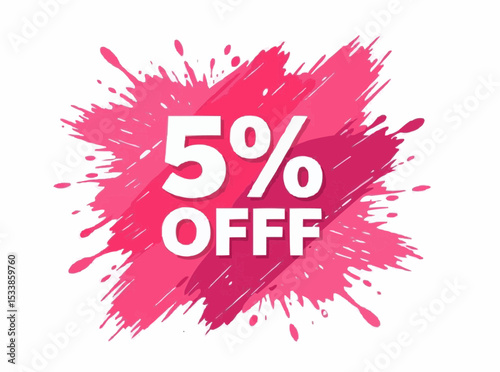 Five Percent Off Sale Bursting Graphic Design