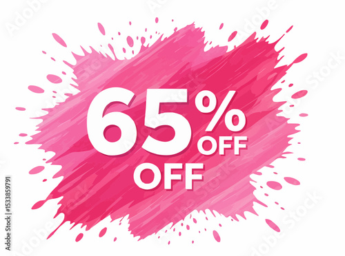 sixty-Five Percent Off Sale Bursting Graphic Design