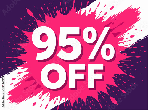 Ninety-Five Percent Off Sale Bursting Graphic Design