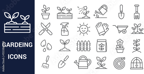 Gardening Icons A Collection of Line Art Illustrations for Garden Projects