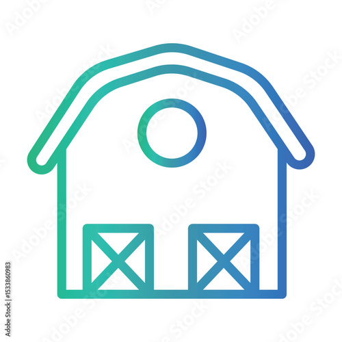 Barn Color gradient illustration vector icon which can easily modify or edit 
