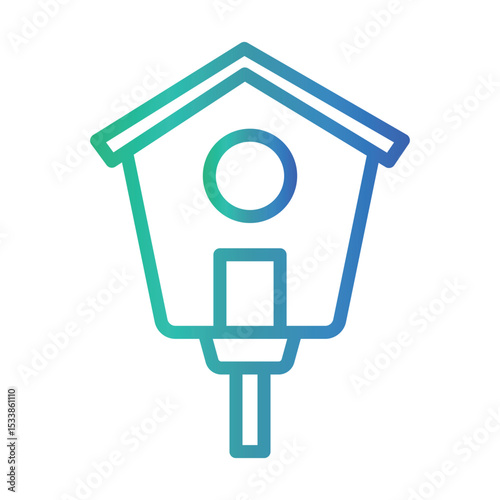 Birdhouse Color gradient illustration vector icon which can easily modify or edit 
