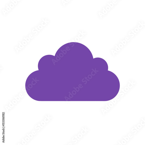 A vibrant purple cloud floating against a clear blue sky, symbolizing creativity and imagination