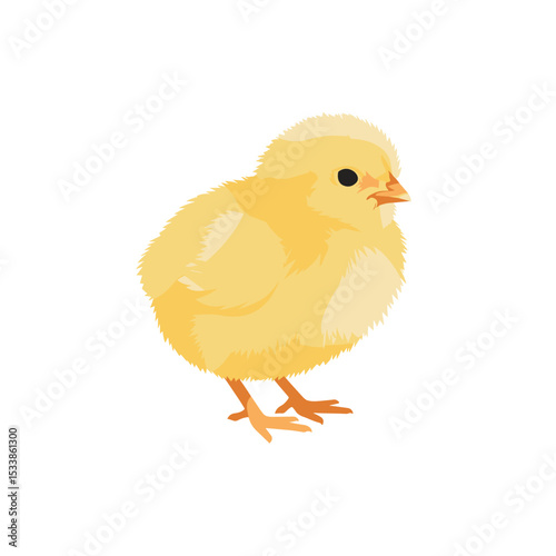 A cute yellow chick perched against a clean white background, symbolizing spring