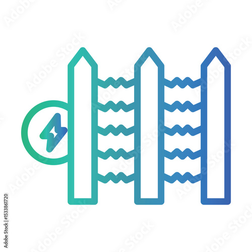 Electric Fence Color gradient illustration vector icon which can easily modify or edit 
