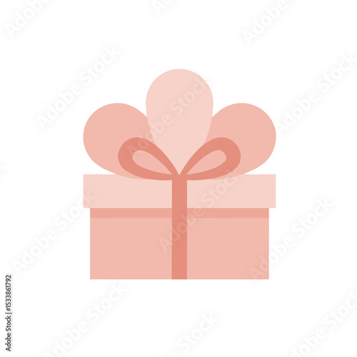 A soft pink gift box with a ribbon, symbolizing celebration and joy in a minimalistic setting