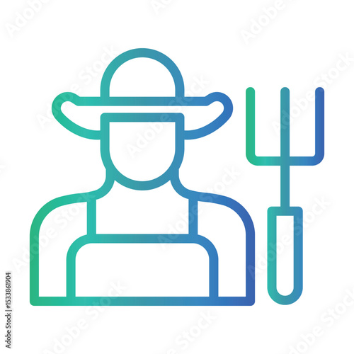 Farmer Color gradient illustration vector icon which can easily modify or edit 
