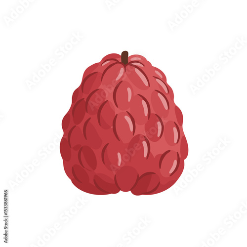 Vibrant red lychee fruit isolated on a clean white background, perfect for culinary use