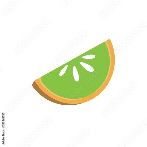 Vibrant green watermelon slice with bright background, ideal for summer-themed designs