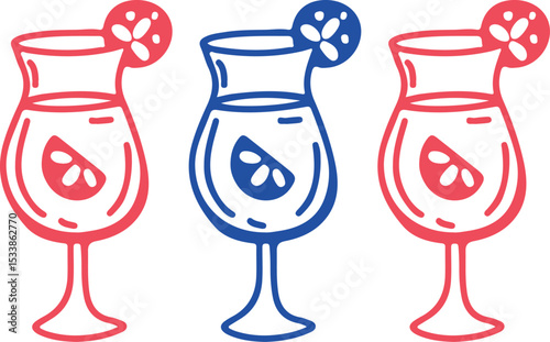 Restaurant alcoholic drink Line art	
