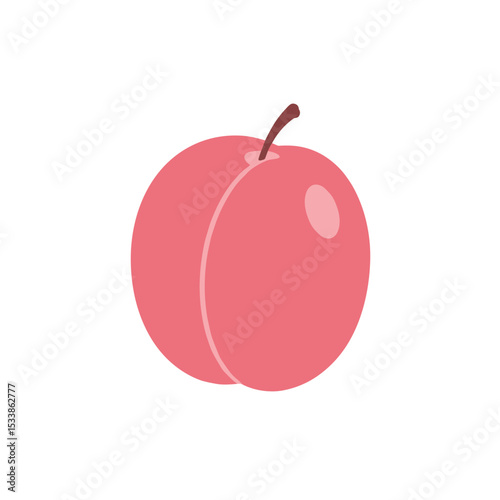 Vibrant pink apple with a subtle shadow, set against a clean white background