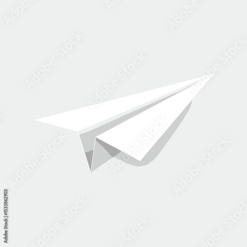 A serene landscape with a paper airplane soaring above a tranquil lake at sunset