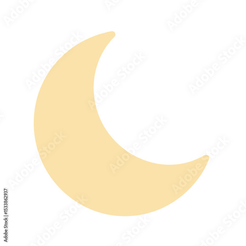 Serene crescent moon illuminating a tranquil night sky over peaceful landscape