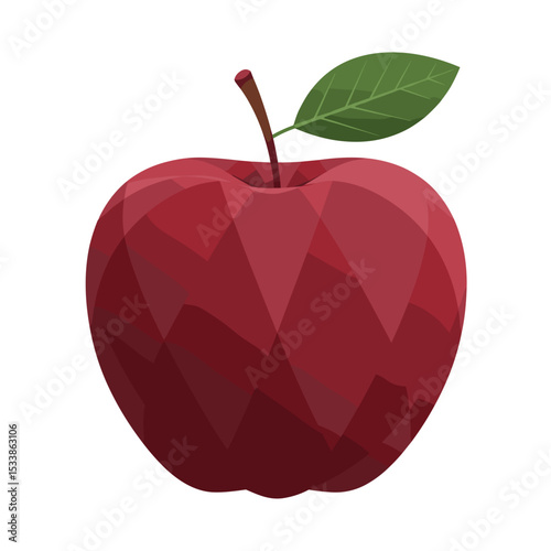 A vibrant red apple with a green leaf resting on a white background, symbolizing freshness