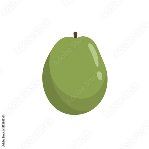 A close-up view of a ripe green apple with a soft texture against a white background