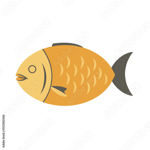 Vibrant orange fish swimming gracefully in a clear blue ocean, surrounded by coral
