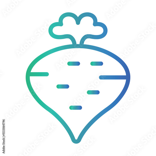 Turnip Color gradient illustration vector icon which can easily modify or edit 

